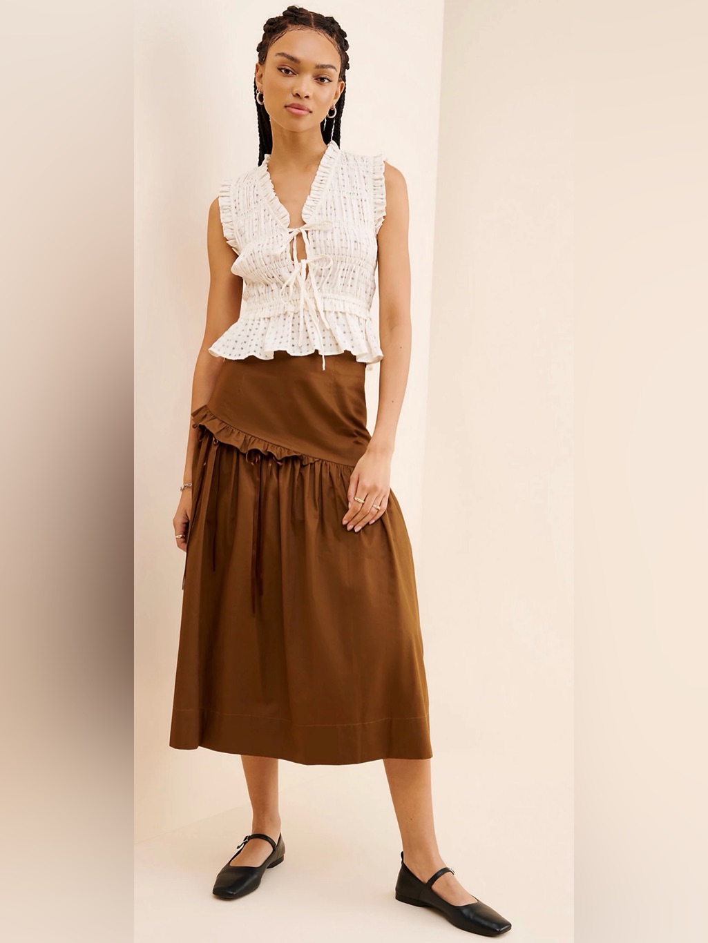 Allina Liu Hanami Midi Skirt